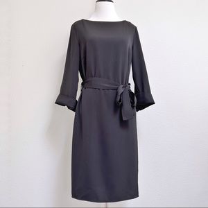 Jackie O inspired black boat neck shift dress